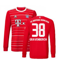 Youth 2022-2023 Bayern Munich GRAVENBERCH 38 Home Long Sleeve Home Replica Shirt