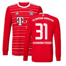 Women 2022-2023 Bayern Munich SCHWEINSTEIGER 31 Home Long Sleeve Home Replica Shirt