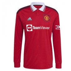 Youth 2022-2023 Man Utd Home Long Sleeve Replica Red Jersey