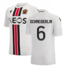 Youth OGC Nice Away SCHNEIDERLIN 6 White Authentic 2022-23 Jersey