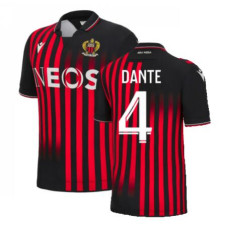 Youth OGC Nice Home DANTE 4 Red and Black Authentic 2022-23 Jersey