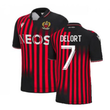 OGC Nice Home DELORT 7 Red and Black Authentic 2022-23 Jersey