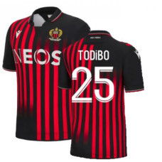 OGC Nice Home TODIBO 25 Red and Black Authentic 2022-23 Jersey