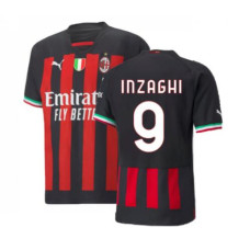 2022/23 Ac Milan Home INZAGHI 9 Red and Black Authentic Jersey