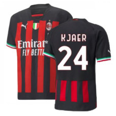 2022/23 Ac Milan Home KJAER 24 Red and Black Replica Jersey