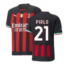 2022/23 Ac Milan Home PIRLO 21 Red and Black Authentic Jersey