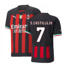 2022/23 Ac Milan Home S.CASTILLEJO 7 Red and Black Authentic Jersey