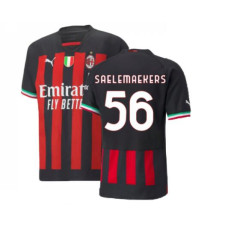 2022/23 Ac Milan Home SAELEMAEKERS 56 Red and Black Replica Jersey