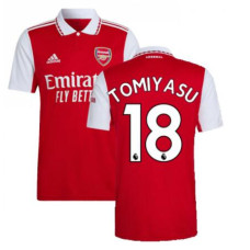 Youth 2022-23 Arsenal TOMIYASU 18 Home Red Authentic Jersey