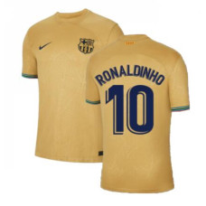 2022-23 Barcelona RONALDINHO 10 Yellow Away Authentic Jersey 