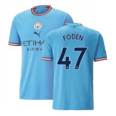 2022-23 Manchester City Foden 47 Home Blue Authentic Jersey