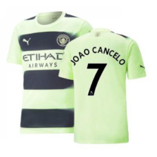 Youth 022-23 Manchester City JOAO CANCELO 7 Third Light Green Authentic Jersey