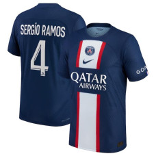 Youth 2022/23 Paris Saint-Germain Home 4 Sergio Ramos Navy Authentic Jersey