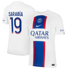 Women 2022/23 Paris Saint-Germain Third 19 Pablo Sarabia White Authentic Jersey