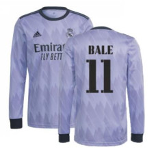 Youth 2022-23 Real Madrid Long Sleeve purple Away BALE 11 Authentic Jersey 
