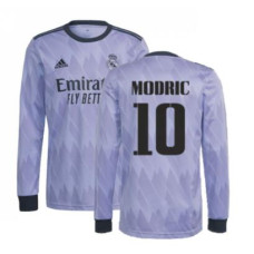 Youth 2022-23 Real Madrid Long Sleeve purple Away MODRIC 10 Replica Jersey 