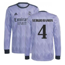 Youth 2022-23 Real Madrid Long Sleeve purple Away SERGIO RAMOS 4 Authentic Jersey 
