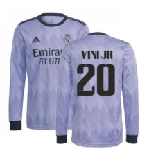 Youth 2022-23 Real Madrid Long Sleeve purple Away VINI JR 20 Authentic Jersey 