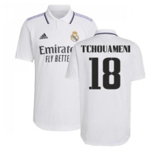 Women 2022-23 Real Madrid White Home Tchouameni 18 Authentic Jersey 
