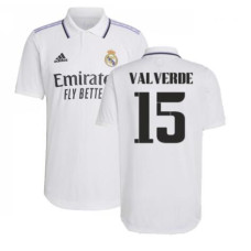 Women 2022-23 Real Madrid White Home VALVERDE 15 Authentic Jersey 