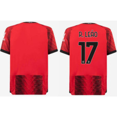 Youth 2023/24 AC Milan 17 - R. Leão Home Red And Black Authentic Jersey