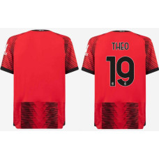 2023/24 AC Milan 19 - Theo Home Red And Black Authentic Jersey