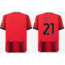 2023/24 AC Milan 21 -Dest Home Red And Black Authentic Jersey