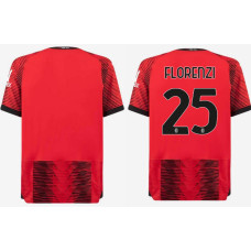 Youth 2023/24 AC Milan 25 - Florenzi Home Red And Black Authentic Jersey