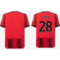 2023/24 AC Milan 28 -Thiaw Home Red And Black Authentic Jersey