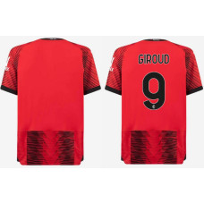 2023/24 AC Milan 9 - Giroud Home Red And Black Replica Jersey