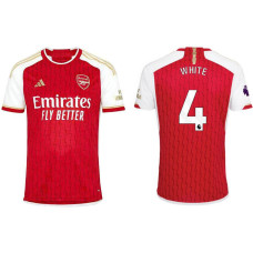 2023/24 Arsenal WHITE 4 Home Red Authentic Jersey