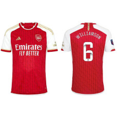 Women 2023/24 Arsenal WILLIAMSON 6 Home Red Authentic Jersey