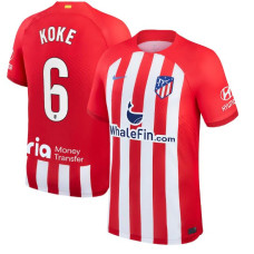 Youth 2023/24 Atletico de Madrid Koke 6 Home Red Authentic Jersey