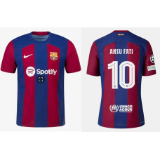 Mens Barcelona ANSU FATI 10 Home Red and Blue 2023/24 Authentic Jersey