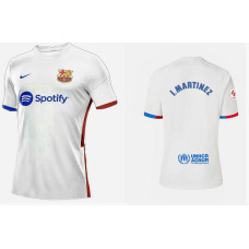 Mens Barcelona I. MARTINEZ Away White 2023/24 Authentic Jersey