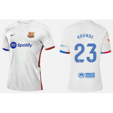 Youth Barcelona KOUNDE 23 Away White 2023/24 Authentic Jersey