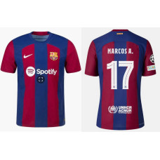 Mens Barcelona MARCOS A. 17 Home Red and Blue 2023/24 Replica Jersey