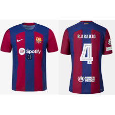 Mens Barcelona R. ARAUJO 4 Home Red and Blue 2023/24 Authentic Jersey