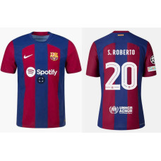 Mens Barcelona S. ROBERTO 20 Home Red and Blue 2023/24 Replica Jersey