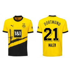 2023/24 Borussia Dortmund Malen 21 Home Yellow Replica Jersey