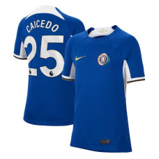 Youth 2023/24 Chelsea Caicedo 25 Home Blue Authentic Jersey