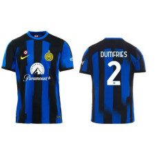 Youth 2023/24 Inter Milan 2 - DUMFRIES Home Navy Replica Jersey