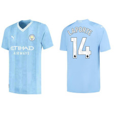 Women 2023/24 Manchester City 14 Aymeric Laporte Home Blue Authentic Jersey