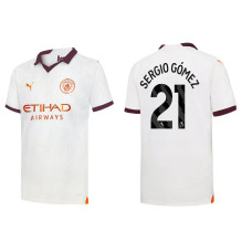Women 2023/24 Manchester City 21 Sergio Gomez Away White Authentic Jersey