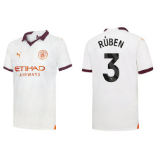 Women 2023/24 Manchester City 3 Ruben Dias Away White Authentic Jersey