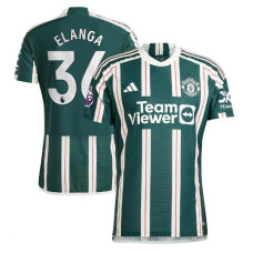 Youth 2023/24 Manchester United 36 Anthony Elanga Away Green Replica Jersey