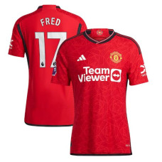 Women 2023/24 Manchester United Fred Fred - 17 Home Red Authentic Jersey