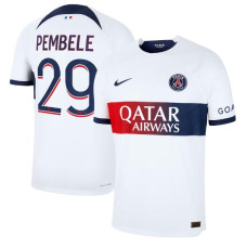 2023/24 Paris Saint-Germain Pembele 29 Away White Authentic Jersey