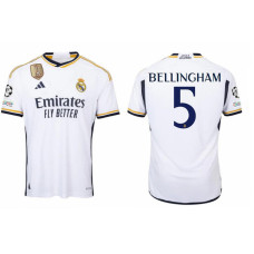 Youth 2023/24 Real Madrid Bellingham - 5 Home White Authentic Jersey