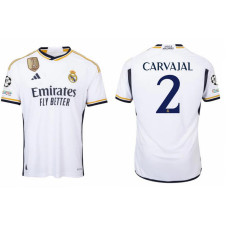 Women 2023/24 Real Madrid Carvajal - 2 Home White Authentic Jersey